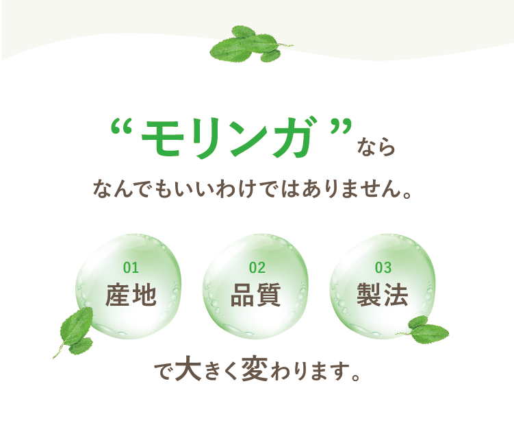 モリンガならなんでもいいわけではありません
